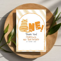 Cute Fat Orange Cat Stripes 1st Birthday