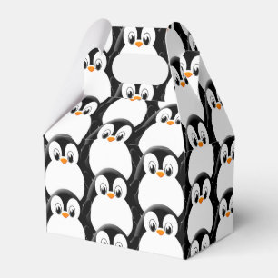 Cute Fat Penguin All Over Print Pattern Favor Box
