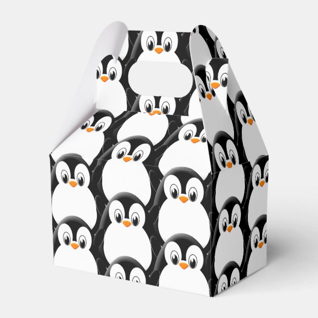 Cute Fat Penguin All Over Print Pattern Favor Box (Front Side)