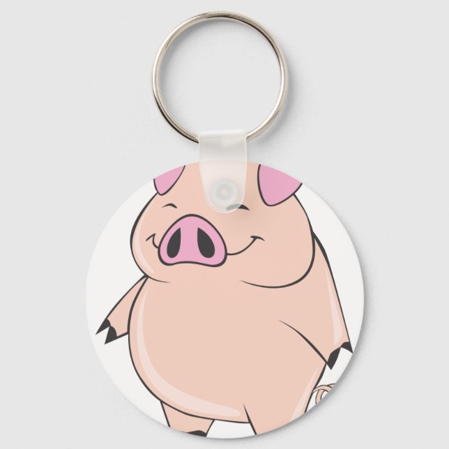 Cute Fat Pig Keychain (Front)