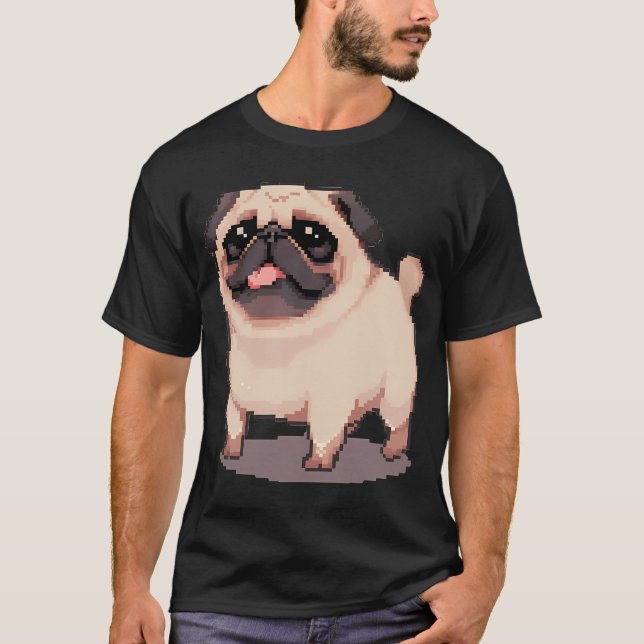 Cute Fat Pug - Pixel art T-Shirt (Front)
