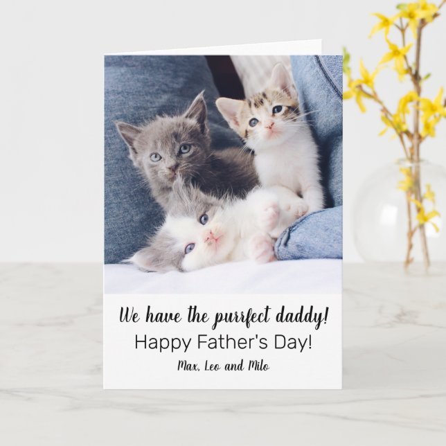 Cute father's day card from furry babbies (Yellow Flower)