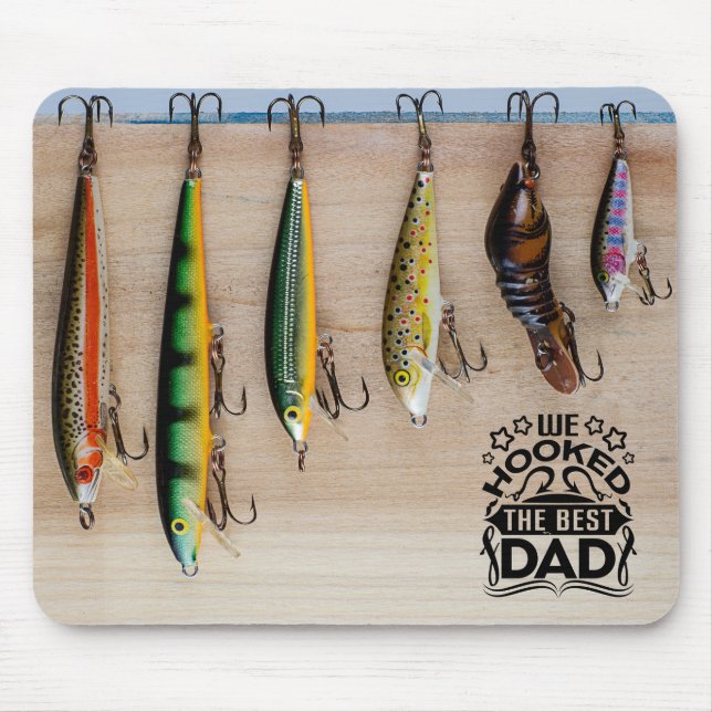 Cute Father's Day Fishing Mouse Pad (Front)