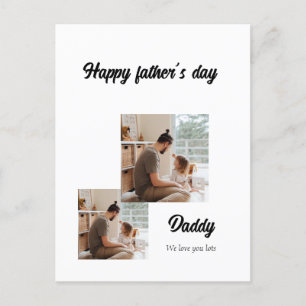 Cute father's day photo collage postcard