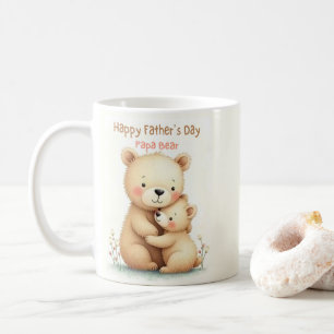 Cute Fathers Day with Bears Soft Pastel Animal Coffee Mug