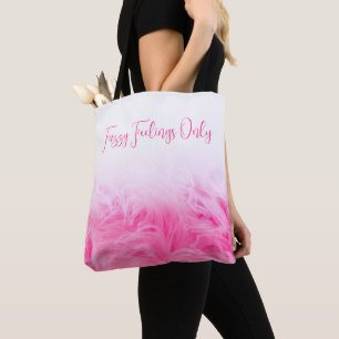 Cute Faux Fur Fuzzy Pink Novelty Custom Text Tote Bag