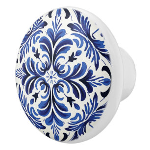 Cute faux tile Portuguese Ceramic Knob