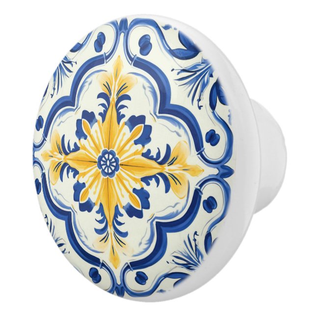 Cute faux tile Portuguese  Ceramic Knob (Right)