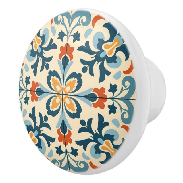 Cute faux tile Spanish  Ceramic Knob (Right)