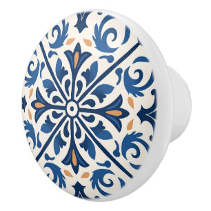 Cute faux tile Spanish  Ceramic Knob