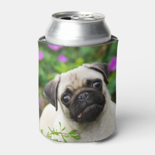 Cute Fawn Coloured Pug Puppy Dog Photo Funny Can Cooler