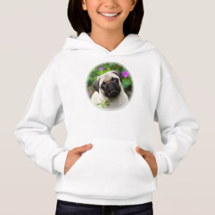 Cute Fawn Coloured Pug Puppy Doggie, Hoodie