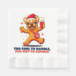 Cute Fawn French Bulldog Puppy Christmas Cookie Napkin