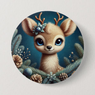 Cute Fawn Illustration 3 Inch Round Button