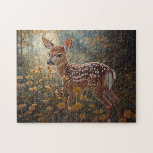 Cute Fawn in the Forest Jigsaw Puzzle