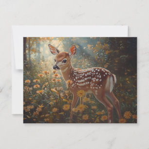 Cute Fawn in the Forest Postcard