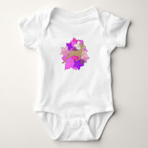Cute Fawn with Flowers T-Shirt Baby Bodysuit