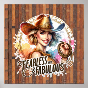 Cute fearless fabulous Western Poster