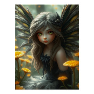 Cute Feathered Fairy Art Poster