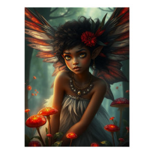 Cute Feathered Fairy Art Poster