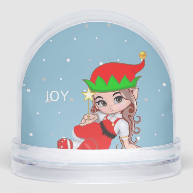Cute fée Elf avec Star Snow Globe (Avant)