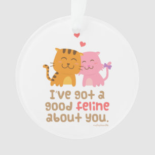 Cute Feline Cats In Love Pun Humour Ornament