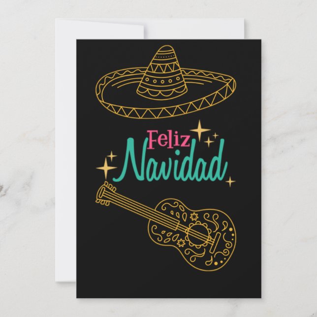 Cute feliz navidad christmas holiday card (Front)
