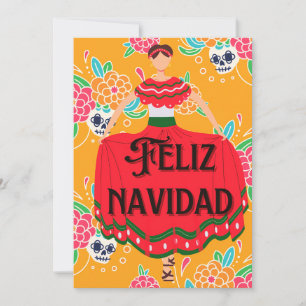 Cute feliz navidad christmas holiday card