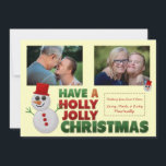Cute Felt Snowman Holly Jolly Christmas Holiday Card<br><div class="desc">Cute Felt Snowman Holly Jolly Christmas Card You took all those felt pieces that had been sitting in your craft box since you were a teenager and decided to make something cute and fun for the holidays. Enter felt snowman guy! All of our designs are fully customizable! Change the names,...</div>