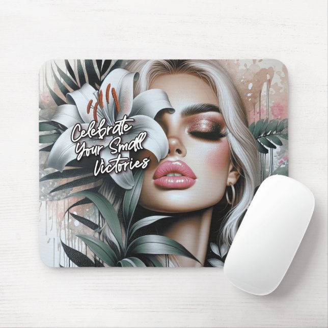 Cute Female Affirmations Mouse Pad (With Mouse)