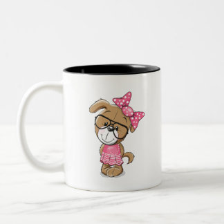 Cute Female Bear Two-Tone Coffee Mug
