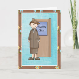 Cute Female School Principal Appreciation Thank You Card