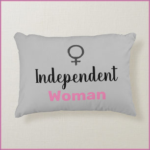 Cute Female Symbol Independent Woman Accent Pillow