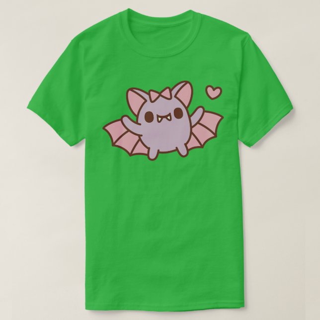 Cute Female Vampire Bat With Bow T-Shirt (Design Front)