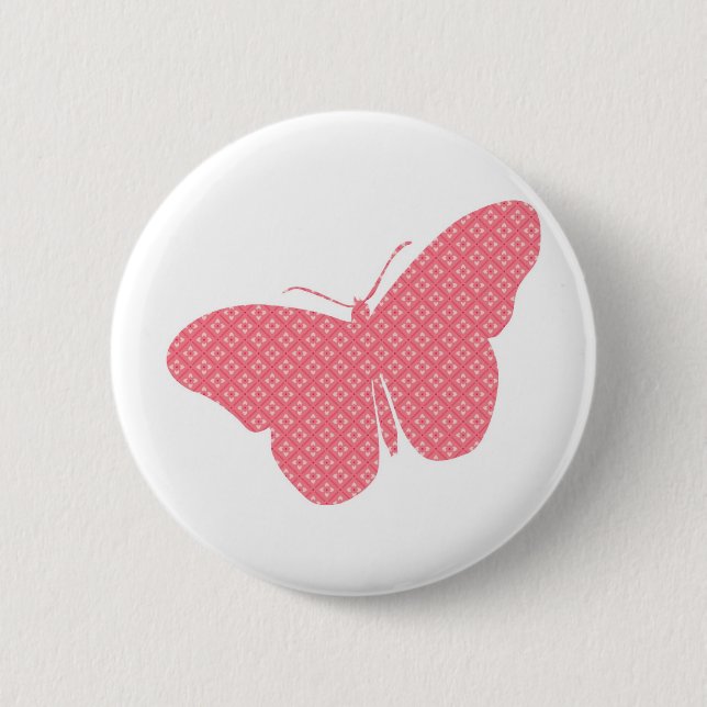 Cute feminine butterfly 2 inch round button (Front)