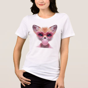 Cute Fennec Fox Bubblegum T-Shirt Tri-Blend Shirt