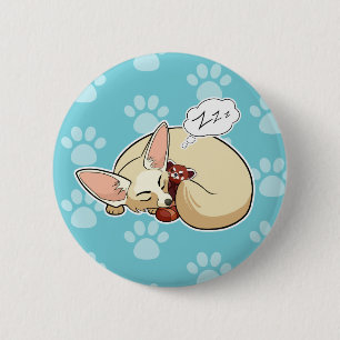 Cute Fennec Fox Sleeping With Red Panda 2 Inch Round Button