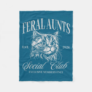 Cute Feral Aunt Social Club Cat Fleece Blanket