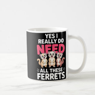 Cute Ferret Design For Men Women Kids Animal Ferre Coffee Mug