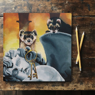 Cute Ferret Keys Cherub Binder