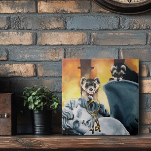 Cute Ferret Keys Cherub Tile
