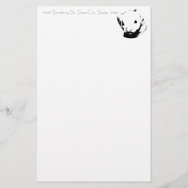 Cute Ferret Picture Stationery (Front)