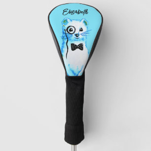 Cute Ferret Watercolor Funny Animal Name Golf Head Cover