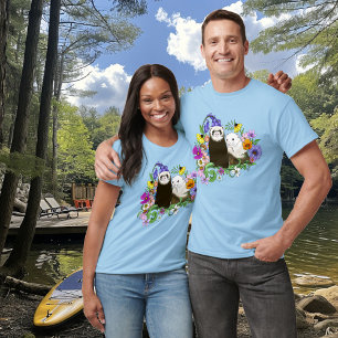 Cute Ferrets Floral T-Shirt