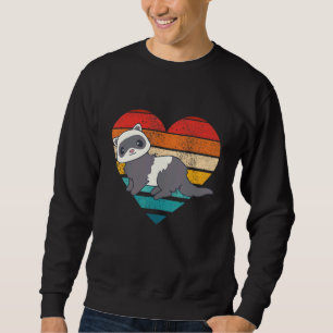 Cute Ferrets Retro Heart Shape Vintage Sweatshirt