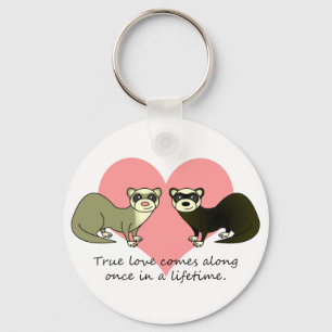 Cute Ferrets True Love Keychain