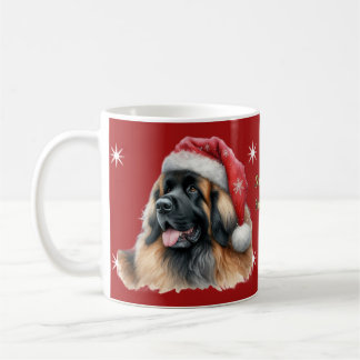Cute Festival Leonberger Père Noël Mug