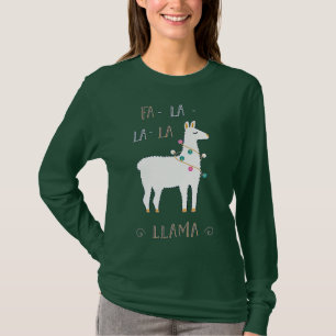 Cute Festive Christmas Fa-La-La Llama Holidays T-Shirt