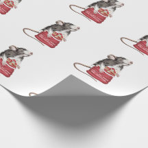 Cute Festive Christmas rat