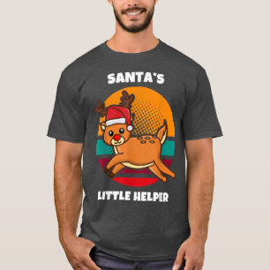 Cute Festive Christmas Rudolf Reindeer Santa's Lit T-Shirt